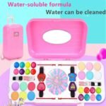 Makeup & Nail Art Toy Set for Girls Hello Kitty & Frozen Toy Trolley System Real Makeup Safe and Non toxic - Image 7