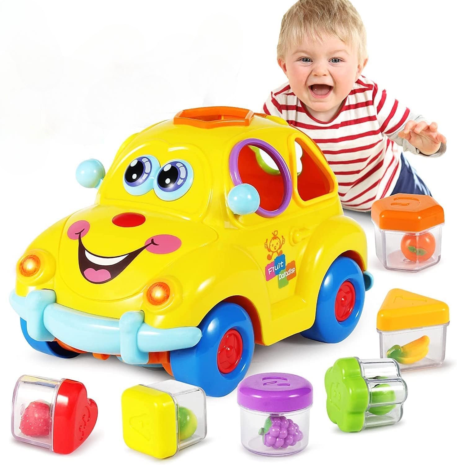 71sHsVqbhyL._SL1500_ HOLA Baby toys from 18 months, music bus for early education, various fruits, music, light, riddles, gift toys for boys and girls from 1 to 3 years - Image 1