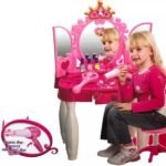 Toddler Makeup Table with Mirror and Chair, Kids Makeup Vanity Set with Accessories and Lights and Music Sound for Girls, Toddlers - Image 3