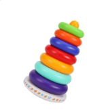 Rainbow Stacking Ring Tower Multicolor Rainbow Stacker Educational Toys - Image 5