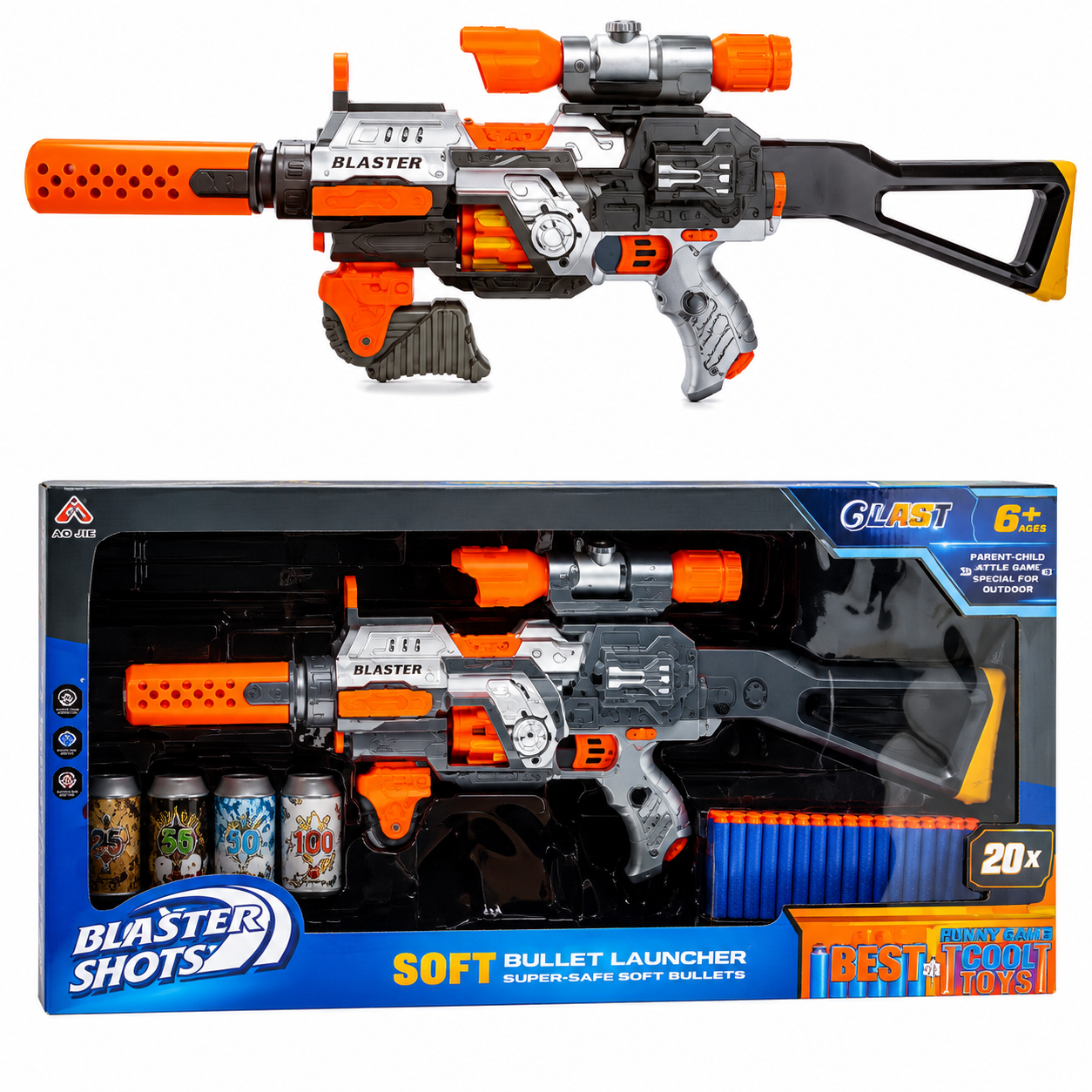 252e093b-adb2-45fb-8705-3aa9a923de56 Blaster Shots Soft Bullet Toy Gun Launcher - Image 1