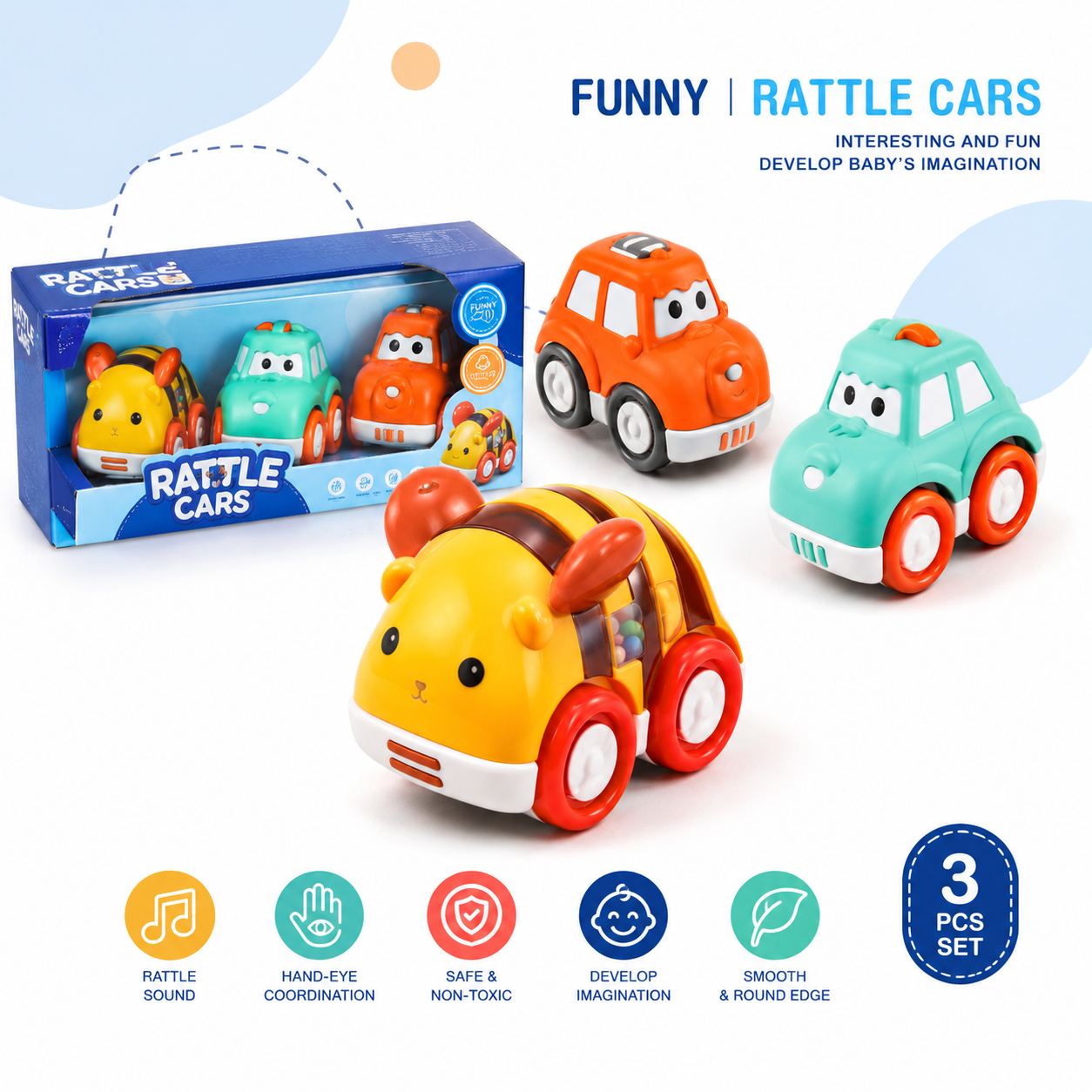58fbd547-b560-400b-84e2-a25db3e272e3 Funny Rattle Cars 3 Pcs Baby Toy Set - Image 1