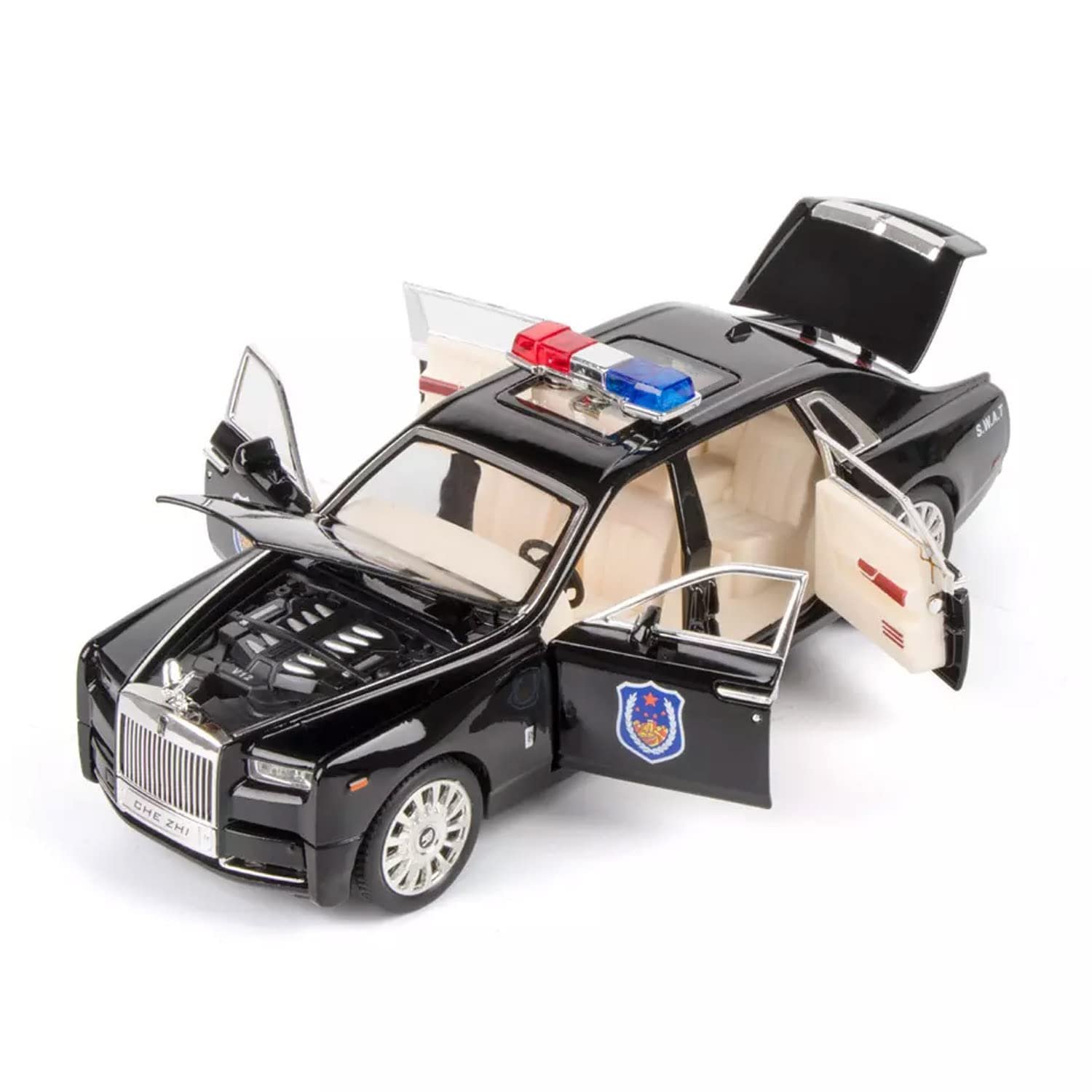 61c2aRUcF8L 1:32 Luxury Police Die-Cast Car with Light & Sound - Image 1