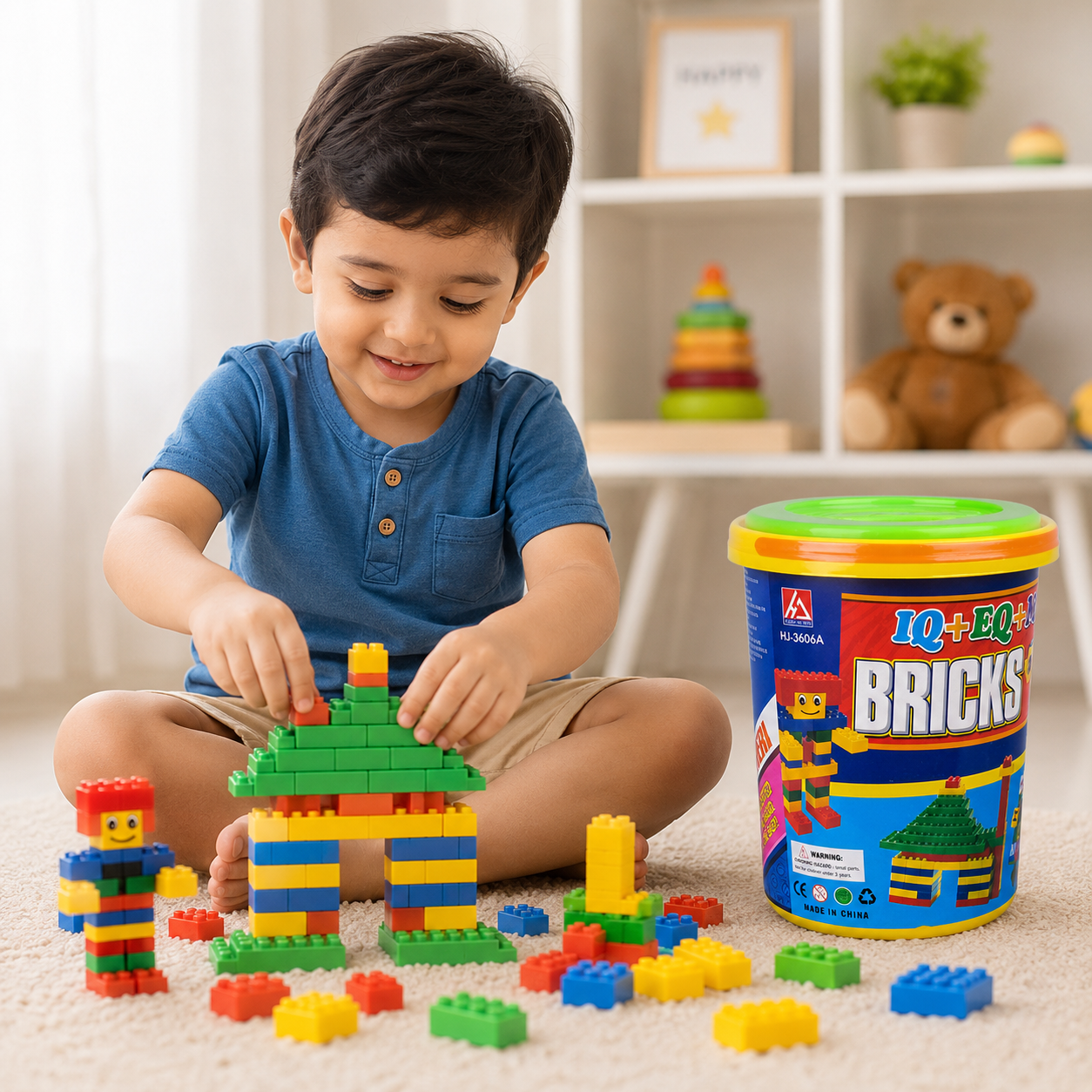 864437eb-c080-4f87-8ff9-83dc97c3c5e2 IQ+EQ Creative Building Blocks Bucket Set - Image 1