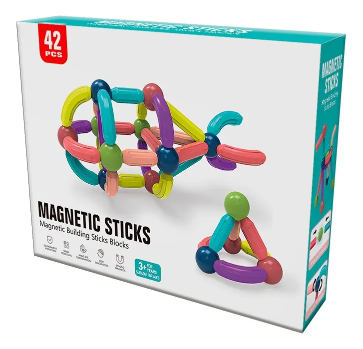KvRe3jTfE7JUhqbM0no5MhfzutsW5JCoHeZQh2GI 42 PCS Magnetic Sticks Building Blocks Construction Set - Image 1