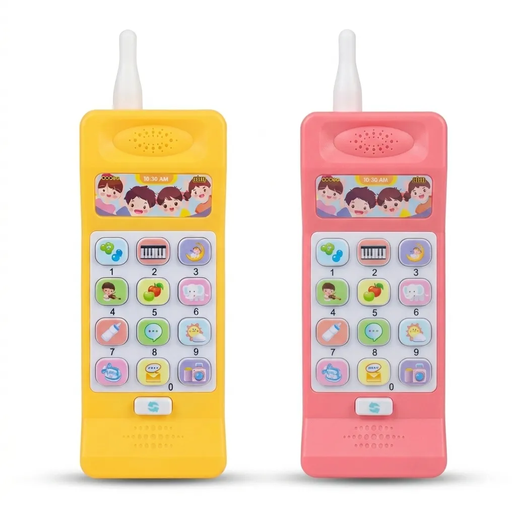 WVQlvucZ6K4ddeonp6EXFVAmijvGEc8DXIzbwPl0 Kids Retro Educational Mobile Phone Toy with Sound & Light - Image 1