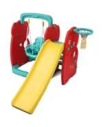 3-in-1 Kids Slide, Swing & Basketball Playset