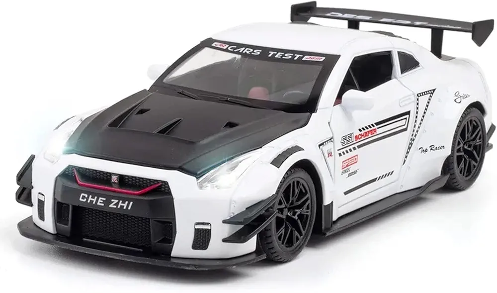 612GMBPG27L._AC_UF1000,1000_QL80_FMwebp_ Nissan GTR 1:24 Scale Diecast Model Car Toy, Alloy Metal Pull Back Car - Image 1