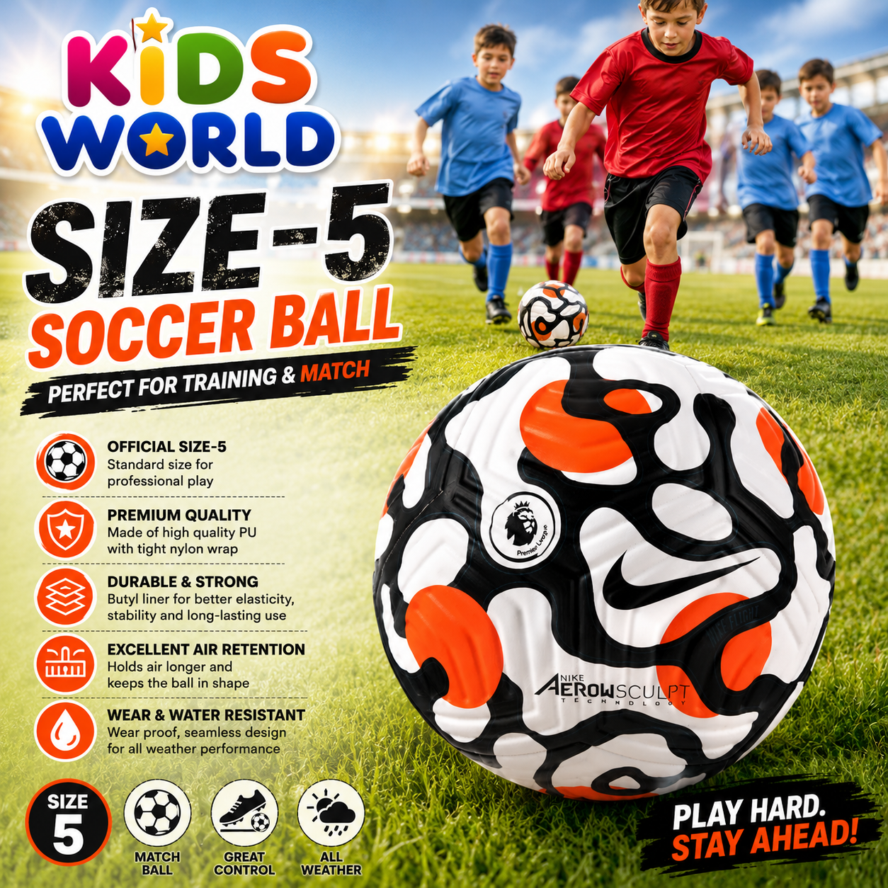 25d44457-ca36-43c2-bab1-efe7f9c4c904 Nike AeroSculpt Size-5 Soccer Ball - Image 1