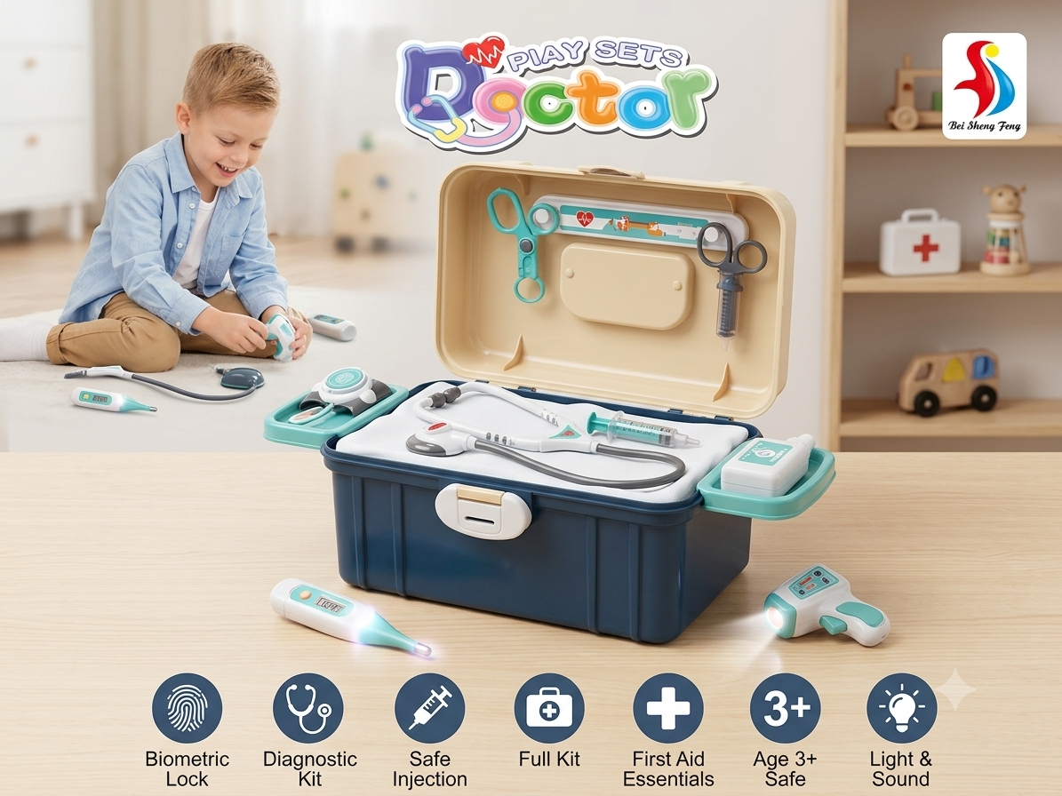 IMG_7312 Kids Doctor Medical Checkup Play Set with Monitor & Carry Case - Image 1